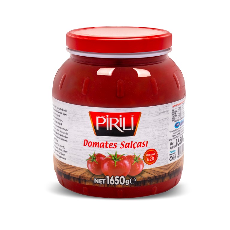 Pirili 1650 gr Pet Kavanoz Domates Salçası
