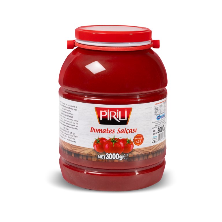 Pirili 3000 gr Pet Kavanoz Domates Salçası