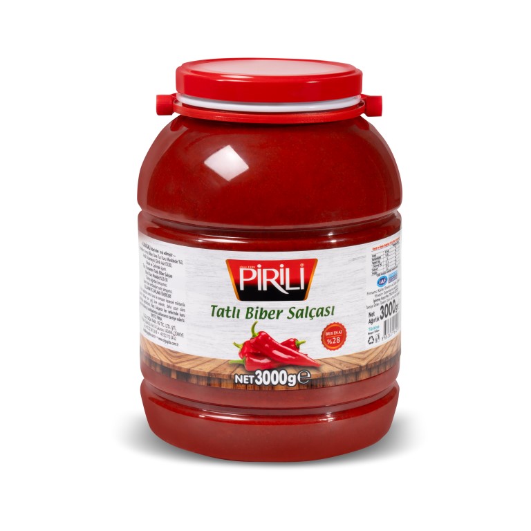 Pirili 3000 gr Pet Kavanoz Tatlı Biber Salçası