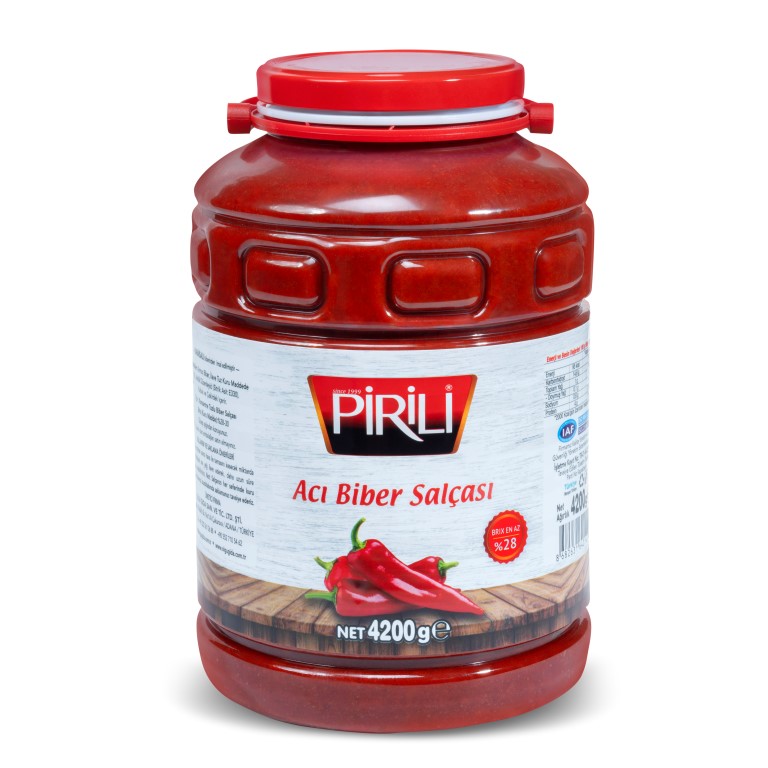Pirili 4200 gr Pet Kavanoz Acı Biber Salçası