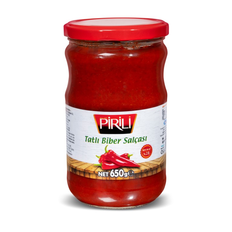 Pirili 650 gr Cam Kavanoz Tatlı Biber Salçası