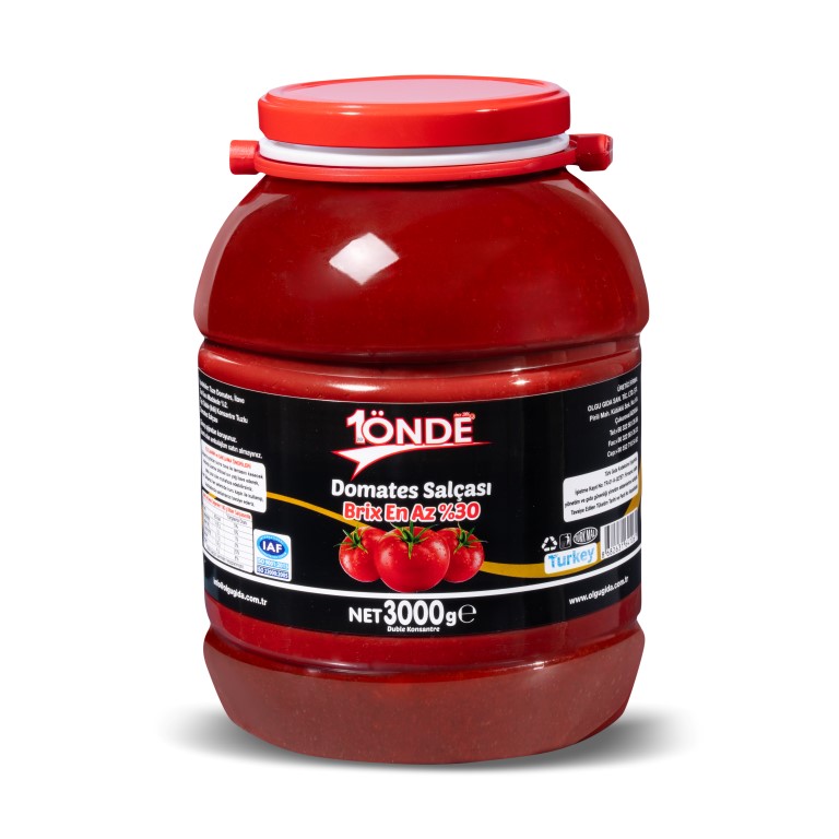 1Önde 3000 gr Pet Kavanoz Domates Salçası