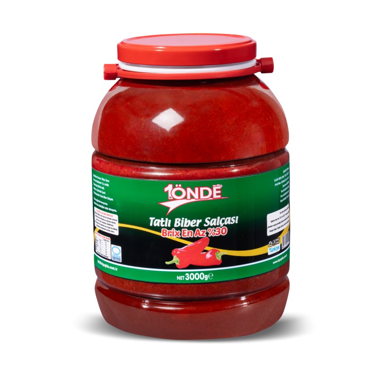 1Önde 3000 gr Pet Kavanoz Tatlı Biber Salçası
