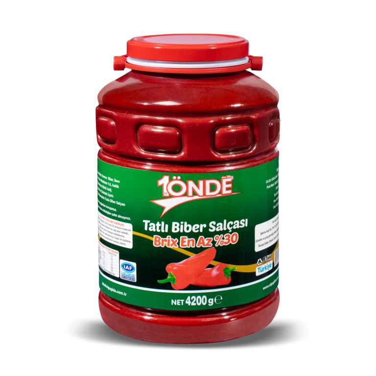 1Önde 4200 gr Pet Kavanoz Tatlı Biber Salçası