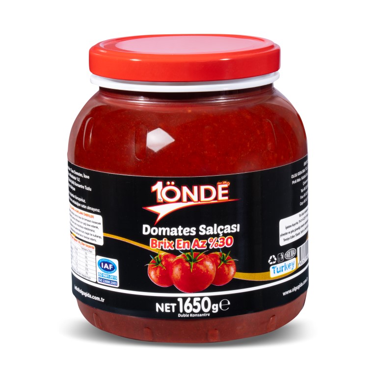 1Önde 1650 gr Pet Kavanoz Domates Salçası