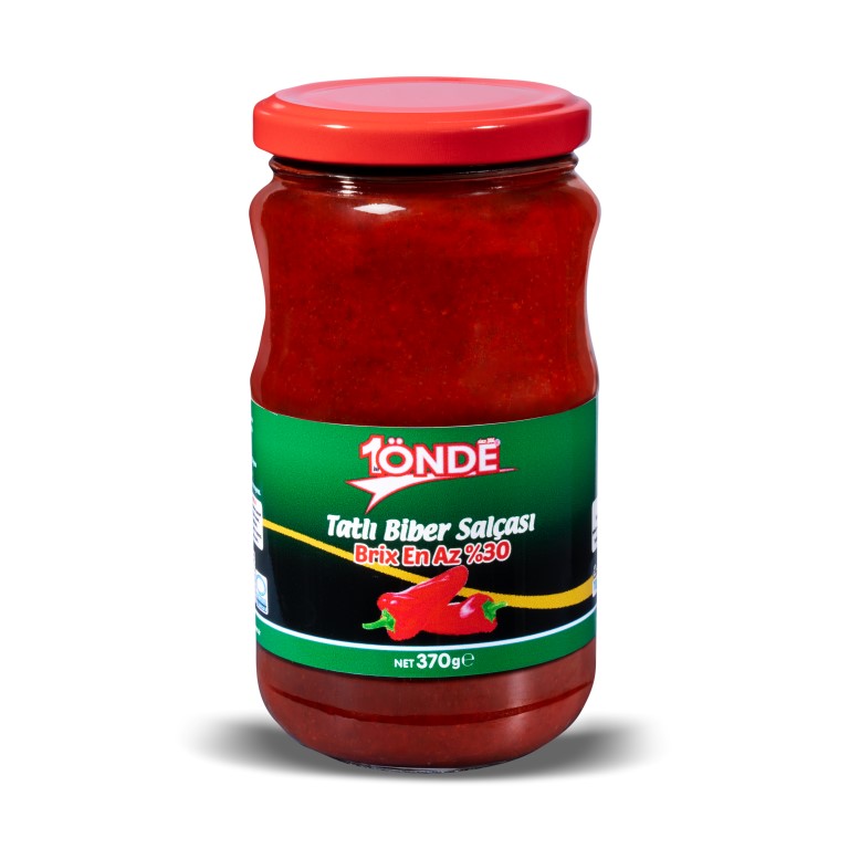 1Önde 370 gr Cam Kavanoz Tatlı Biber Salçası